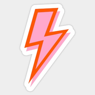 Pink and Orange Lightning Bolt Sticker